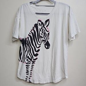 Anthropologie Jesamyn Zebra Tee Size Medium